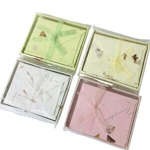 Handmade Floral Paper Stationery Note Cards 4 Sets of 10 Eco-Friendly